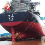 ship launching airbags in use